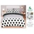 Lenjerie pat dublu, Super Pufoasa COCOLINO, 4 piese, Alb-Negru, buline, LDC-097