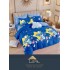 Set Lenjerie de Pat din Finet cu 2 Fete, 6 Piese, Pat 2 Persoane, Albastru-Galben, ursulet, LDF-085
