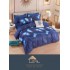 Set Lenjerie de Pat din Finet cu 2 Fete, 6 Piese, Pat 2 Persoane, Albastru-Blue, fluturi, LDF-015