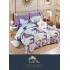 Set Lenjerie de Pat din Finet cu 2 Fete, 6 Piese, Pat 2 Persoane, Alb-Mov, sirena, LDF-126