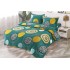 Set Lenjerie Pufoasa Cocolino cu Elastic, 4 Piese, Pat 2 Persoane, Verde-Galben, cercuri, LEC-082