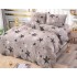 Lenjerie pat dublu, Super Pufoasa COCOLINO, 4 piese, Gri-Negru, stelute, LDC-004