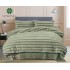 Lenjerie pat dublu, Super Pufoasa, din Blanita artificiala de Iepure, 4 piese, Verde, LCE-069