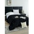 Patura CoCoLiNo Pufoasa din Blanita artificiala de iepure, 200x230 cm, Negru, PCI-020