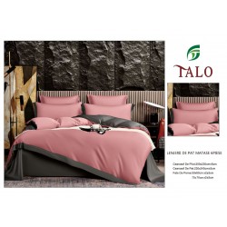 Lenjerie de pat din Matase, 6 Piese, Pat 2 Persoane, Roz, LMS-001