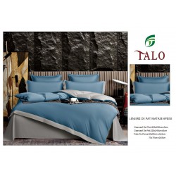 Lenjerie de pat din Matase, 6 Piese, Pat 2 Persoane, Blue, LMS-007