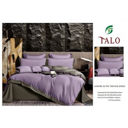 Lenjerie de pat din Matase, 6 Piese, Pat 2 Persoane, Mov, LMS-010