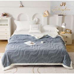Patura Cocolino cu Blanita, Model, DUNGI, 200x230 cm, Gri albastrui, PCT-038