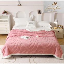Patura Cocolino cu Blanita, Model, DUNGI, 200x230 cm, Roz, PCT-039