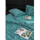 Lenjerie de pat, DeLuxe, cocolino tip blăniță iepure, 2 persoane, 6 piese, Verde, LCE-029 Lenjerii Blanita Iepure