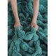 Lenjerie de pat, DeLuxe, cocolino tip blăniță iepure, 2 persoane, 6 piese, Verde, LCE-029 Lenjerii Blanita Iepure