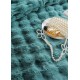 Lenjerie de pat, DeLuxe, cocolino tip blăniță iepure, 2 persoane, 6 piese, Verde, LCE-029 Lenjerii Blanita Iepure