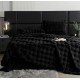 Lenjerie de pat, DeLuxe, cocolino tip blăniță iepure, 2 persoane, 6 piese, Negru, LCE-027 Lenjerii Blanita Iepure