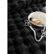Lenjerie de pat, DeLuxe, cocolino tip blăniță iepure, 2 persoane, 6 piese, Negru, LCE-027 Lenjerii Blanita Iepure