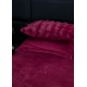 Lenjerie de pat, DeLuxe, cocolino tip blăniță iepure, 2 persoane, 6 piese, Bordo, LCE-074 Lenjerii Blanita Iepure