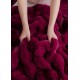 Lenjerie de pat, DeLuxe, cocolino tip blăniță iepure, 2 persoane, 6 piese, Bordo, LCE-074 Lenjerii Blanita Iepure