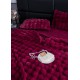 Lenjerie de pat, DeLuxe, cocolino tip blăniță iepure, 2 persoane, 6 piese, Bordo, LCE-074 Lenjerii Blanita Iepure