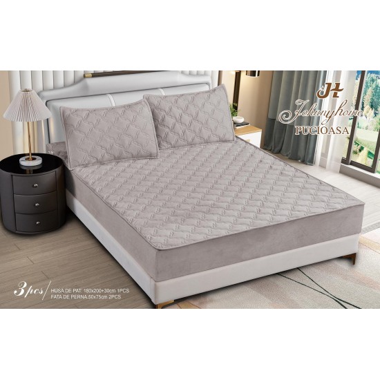 Huse/Topper pentru saltea cu elastic 180x200, Bej, HTC-047 Husa/Topper cu ELASTIC 180-200 cm