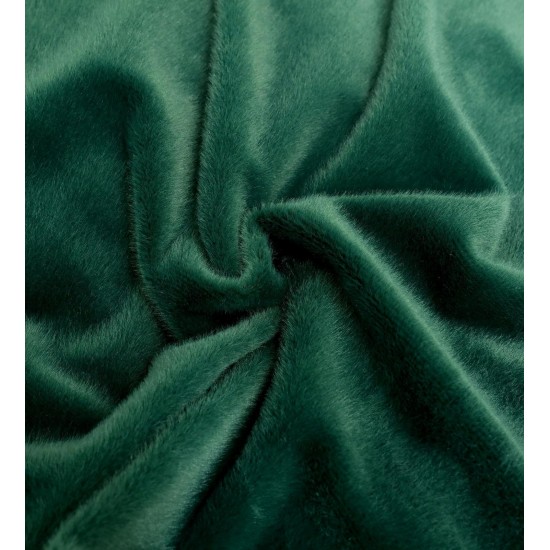 Lenjerie de pat, cu Broderie, Cocolino tip Blăniță Iepure, 2 Persoane, 6 Piese, cu ELASTIC, Verde smarald, LCE-077 Lenjerii Blanita Iepure