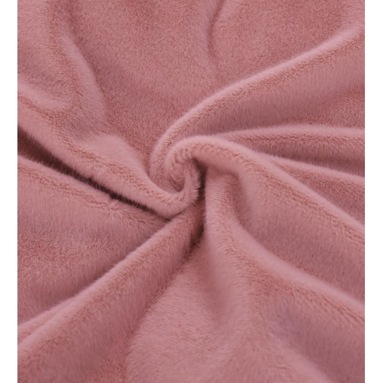 Lenjerie de pat, cu Broderie, Cocolino tip Blăniță Iepure, 2 Persoane, 6 Piese, cu ELASTIC, Roz, LCE-079 Lenjerii Blanita Iepure