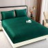 Cearșaf cu Elastic 180x200 din Blăniță de Iepure + 2 Fețe de Pernă – Verde smarald, Model în Dungi, HP-014
