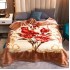 Patura Cocolino dubla si pufoasa perfecta pentru sezonul rece 200 x 230 cm, Maro-Multicolor, flori, PCM-019