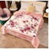Patura Cocolino dubla si pufoasa perfecta pentru sezonul rece 200 x 230 cm, Roz-Multicolor, flori, PCM-021