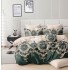 Lenjerie pat dublu, 4 piese, Bumbac Satinat Superior, Verde, model elegant, LDBS-240