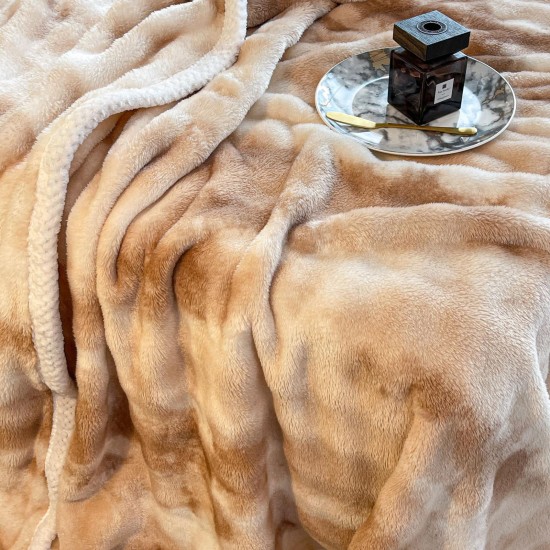 Patura Cocolino cu Margine, 200x230 cm, Bej degrade, PCJ-016 Paturi cu Margine