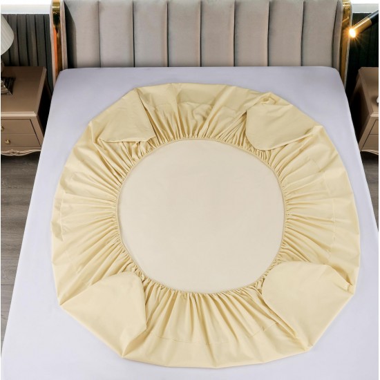 Husa pat impermeabila, 160x200cm, plus 2 fete de perna, Crem, HPI-015 Huse Pat Impermeabile