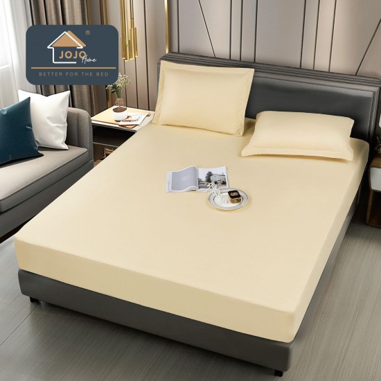 Husa pat impermeabila, 160x200cm, plus 2 fete de perna, Crem, HPI-015 Huse Pat Impermeabile