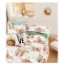 Set Lenjerie de Pat din Finet cu 2 Fete, 6 Piese, Pat 2 Persoane, Alb-Multicolor, flori, OLD-055