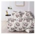 Set Lenjerie de Pat din Finet cu 2 Fete, 6 Piese, Pat 2 Persoane, Alb-Multicolor, flori, OLD-039