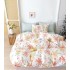 Set Lenjerie de Pat din Finet cu 2 Fete, 6 Piese, Pat 2 Persoane, Alb-Roz, flori, OLD-122