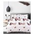 Set Lenjerie de Pat din Finet cu 2 Fete, 6 Piese, Pat 2 Persoane, Alb-Roz, fluturi, OLD-130
