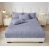 Cearsaf de Pat cu Elastic si 2 Fete de Perna, CoCoLiNo, 180x200x25cm, model FLUTURI, Gri albastrui, HCT-016
