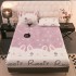 Cearsaf cu elastic COCOLINO, 180x200x25cm, plus 2 fete de perne, Roz-Alb, rabbit, HC-033