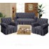 Set huse pentru canapea 3 Locuri si 2 fotolii, cu volanas, model Jacquard, Gri inchis, HCJ-003