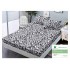 Cearsaf cu elastic, Bumbac FINET, 90x200cm, plus 2 fete de perne, Alb-Gri-Negru, animal print, HDF-109