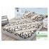 Husa pat cu elastic, Bumbac FINET, 140x200cm, 2 fete de perne 50x70cm, Crem-Negru, animal print, HDF-012