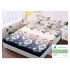 Husa pat cu elastic, Bumbac FINET, 140x200cm, 2 fete de perne 50x70cm, Crem-Multicolor, flori, HDF-004