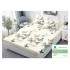 Husa pat cu elastic, Bumbac FINET, 140x200cm, 2 fete de perne 50x70cm, Crem-Multicolor, fluturi, HDF-167