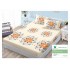 Husa pat cu elastic, Bumbac FINET, 140x200cm, 2 fete de perne 50x70cm, Crem-Multicolor, flori, HDF-194