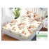 Husa pat cu elastic, Bumbac FINET, 140x200cm, 2 fete de perne 50x70cm, Crem-Multicolor, flori, HDF-196