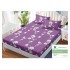 Husa pat cu elastic, Bumbac FINET, 140x200cm, 2 fete de perne 50x70cm, Mov-Alb, flori, HDF-200