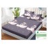 Husa pat cu elastic, Bumbac FINET, 140x200cm, 2 fete de perne 50x70cm, Gri-Alb, pasari, HDF-201