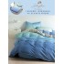 Lenjerie Finet, 4 Piese, Pat 1 persoana, cearsaf cu ELASTIC, Blue, degrade, LOP-059