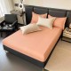 Lenjerie pat dublu, BUMBAC FINET, 6 piese, cu ELASTIC, Crem-Portocaliu, LPL-018 Lenjerii Finet premium  lux cu elastic