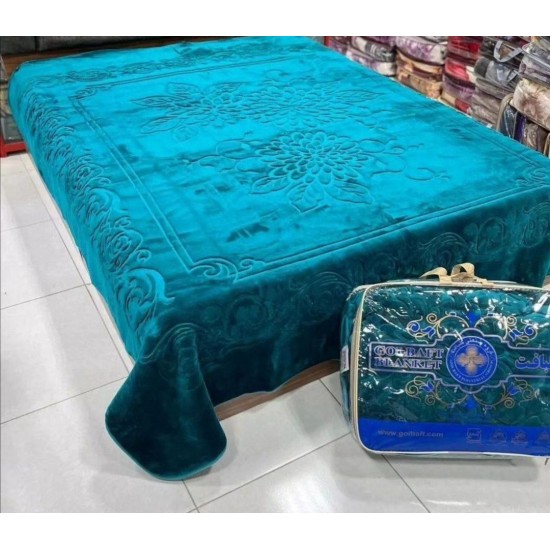 Patura Cocolino dubla si pufoasa perfecta pentru sezonul rece 200 x 230 cm,  Verde, PCDU-012 Paturi Cocolino 4 kg