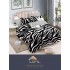 Set Lenjerie de Pat din Finet cu 2 Fete, 6 Piese, Pat 2 Persoane, Negru-Alb, zebra, LDF-051
